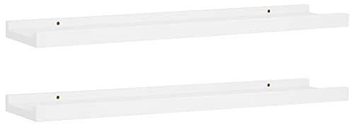 vidaXL 2X Bilderleiste Fotoleiste Bilderregal Galerieboard Wandregal Regal Wandboard für Bilderrahmen Fotorahmen Weiß 60x9x3cm MDF