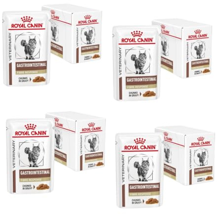 Gastrointestinal Fibre Response | Nassfutter für Katzen | 4 x 12 x 85 g | Royal Canin Veterinary | Diät-Alleinfuttermittel | Zur Unterstützung der normalen Darmfunktion | Mit Psyllium | 4er Pack