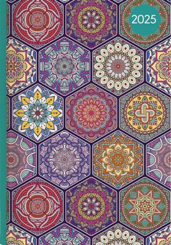 Alpha Edition - Buchkalender Style Oriental 2025 Taschenkalender, 15x21cm, Kalender mit 352 Seiten, Notizbereich, Adressteil, Monats- und Jahresübersicht und internationales Kalendarium