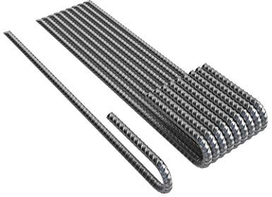 Vodaland Garden Pegs - 30cm (12 inch) Long J-Pin Anchors - Rust Proof Coated Steel Stakes for Securing Membrane, Tents, Gardens, and Trampolines (10 pack)