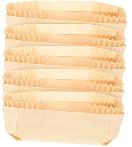 PRETYZOOM Molde de Horneado Barco 1 Juego Papel y Madera Beige