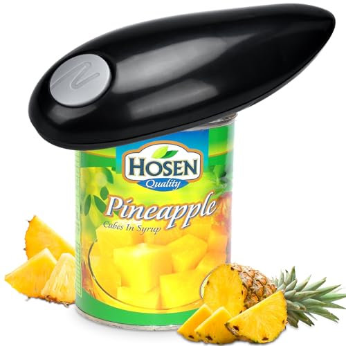 Abrelatas Eléctrico, Abridor de Latas Automático con Un Solo Toque, Abrelatas Profesional para Personas con Artritis - Negro