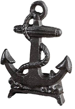MISNODE Kerzenhalter aus Gusseisen, Tier-Kerzenhalter, Stumpenkerzenhalter, Schwarzer Teelicht-Kerzenständer, Kerzenhalter für Wohnzimmer, Schlafzimmer, Küche, Tischdekoration(Anker)