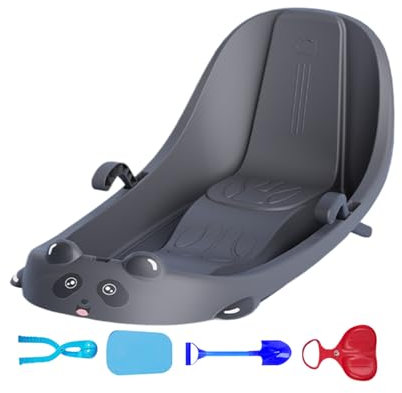 Traîneau d'hiver pour tout-petits, traîneau à neige extérieur pour - Système de freinage intégré Toboggan pour tout-petits,Luge familiale extérieure antidérapante avec ceinture de sécurité pour la fam