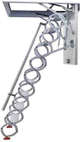 Scala elettrica per mansarda – Scala a scomparsa con telecomando, design telescopico pieghevole invisibile per risparmiare spazio e facile accesso