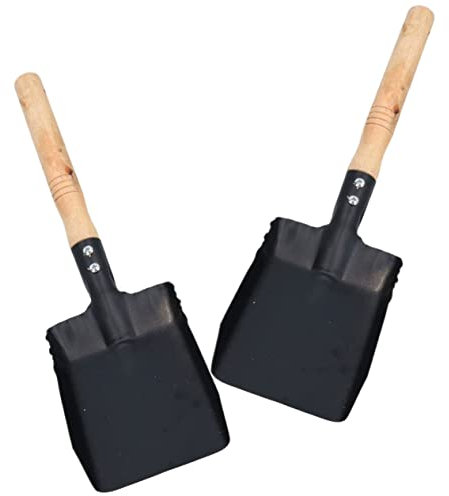 Kisangel 2 Piezas Palas De Jardinería Pala De Hierro Metálica para Exteriores Herramienta De Limpieza para Entrada De Vehículos para Jardín y Hogar Color Negro