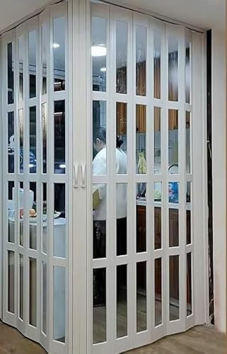falttür Falttür, PVC-Kunststoff, Innentüren, Ziehharmonika-Schiebetür, Schiebetür Für Eck-Duschkabinen, 700/800/900/760/1000 Mm X 1850 Mm(100x100x190cm)