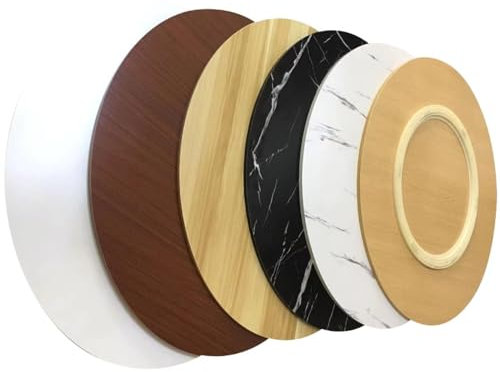Bandeja giratoria redonda de madera grande para cocina y mesa de comedor, 60 cm, color blanco roto, suave, silenciosa, resistente para una experiencia gastronómica sin esfuerzo