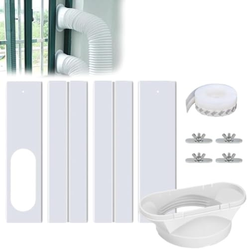 Klimaanlage Fensterabdichtung, 4 Stück Türabdichtung Für Mobile Klimageräte, Einstellbare Fensterabdichtung Für Mobile Klimageräte Kit Für Abluftschlauch Mit Durchmesser 13/15cm, Mit Fenster Adapter