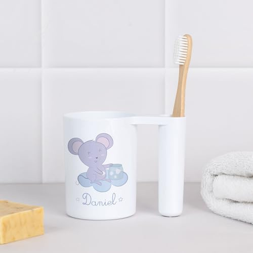 Wanapix | Gobelet pour Brosse à Dents Personnalisé | Gobelet en Plastique pour Salle de Bain | Hygiénique et Durable | 100% personnalisé