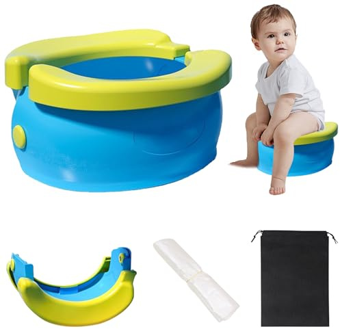 TöPfchen fur Kinder,TöPfchen Falttoilette Kinder,Reisetöpfchen,Töpfchen für Unterwegs,Reise Töpfchen,Nach Falten So Groß Wie 3 Bananen,Geeignet für Reisen,Camping,Außen-,Innen- usw