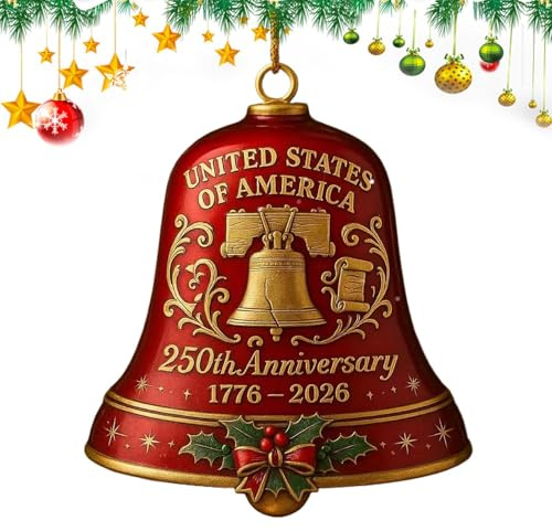 Campanas para Arbol De Navidad | Campanillas Decorativas de Puerta con Diseño Bandera - Decoracion Navideña para Fiestas Interiores Exteriores Dormitorio Salon Habitacion Salón