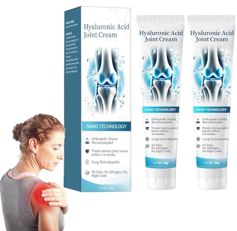 Hyaluronic Gelenkcreme, Arthroheile Schmerzlinderung Creme,Kurkuma-Gelenk-Knochenschmerzlinderungscreme, Joint-Ease Hyaluronsäure Gelenkcreme,Gelenk-Und Knochencreme für Rücken, Nacken, Hände (2)