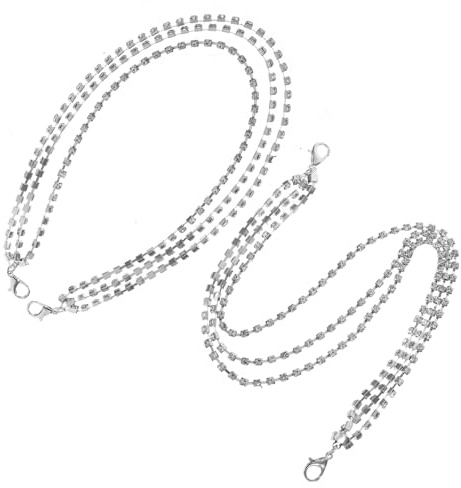 BESTonZON Catene per Scarpe Strati Strass Decorazione Multistrato per Scarpe da Donna Catenelle in Lega di Zinco Ciondoli