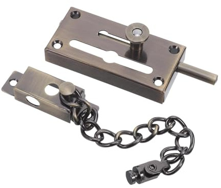 OATIPHO Catenaccio a Catena Lunga in Acciaio Inox con Bulloni Scorrevoli, Serratura Manuale per Porta D’ingresso e Camera da Letto, Protezione Sicurezza Porta Interna Contro Effrazioni