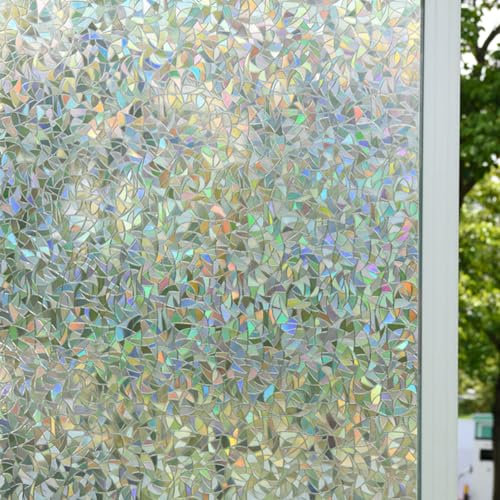 WAENLIR 3D Fensterfolie selbsthaftend Dekorfolie sichtschutz Fensterfolie Statisch Haftend Anti-UV 90cm x 200cm