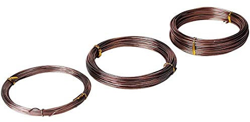 SagaSave, set di fili per bonsai con foro per vaso di fiori, filo di rame per bonsai e kit di 20 maglie in plastica, colore: bronzo