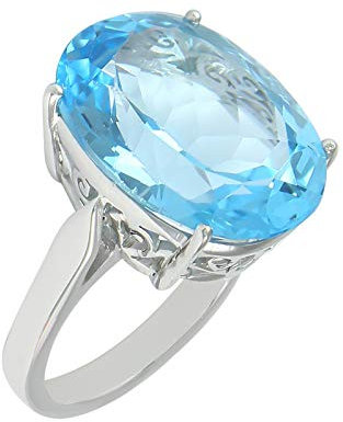 925 Sterling Silber Top Qualität Schweizer Blautopas Semi Precious Oval Cut Form Handgefertigter Silberring Größe 9 Für Frauen | Tarditional Ring | Designer Ring | Silber Verlobungsring