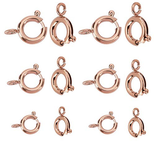 UNICRAFTALE 12Stk 3 Größen 5/6/7.7mm Roségold Armband Verschluss Edelstahl Federringverschlüsse Geschlossene Schmuckverschluss Metall Kettenverschluss Schmuck Zubehör Für Schmuckherstellung