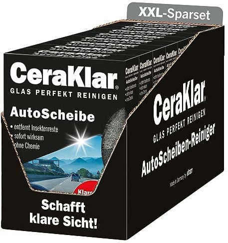 abrazo CeraKlar AutoScheibe - 16 Glasreiniger, 8x2 STK. - Scheibenreiniger Auto, schnelle Reinigung, Auto Scheibenreiniger, Autoschwamm außen Scheibe