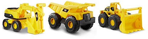 CatToysOfficial Set de Vehículos de Construcción de Juguete | Camión Volquete, Excavadora, Pala Cargadora| Partes Articuladas | CAT Toy Regalos y Juguetes para Niños de 3 Años o Más
