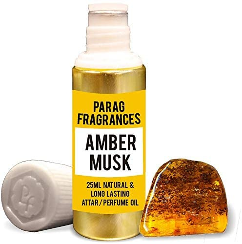 Parag Fragrances Grade 1 Amber Musk Purest Natural Attar/Perfume Oil/Fragrance Oil 25Ml (Naturally Processed And Bhapka Distilled Attar) Alcohol Free And Undiluted Version