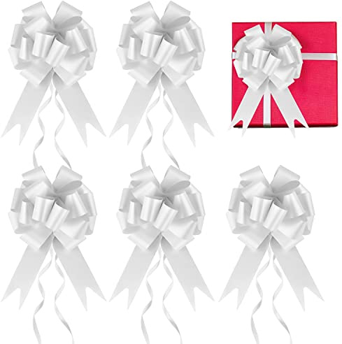 Prmape 30 fiocchi da regalo, colore bianco, per matrimonio, auto, nastro decorativo, compleanni, confezioni, sacchetti di zucchero