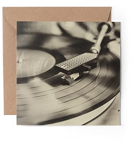1 x Greeting Card Vinyl Record Turntable Music - Blank Birthday Celebration Anniversary #14216
