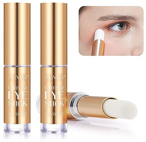 Caffeine Eye Stick, 2Pcs Eye Cream Stick With Caffeine,Brighten Eye Cream Stick for Dark Circles and Puffy Eyes & Wrinkles,Tightening Balm, Anti Aging, Lift Eye Line,Moisturising Eye Balm Eye Skincare