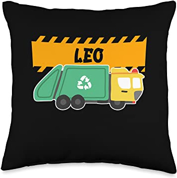 Waste Collector Dump Trash Recycling Lover Leo Trash Kids Collector Ecologist Garbage Truck Throw Pillow, 16x16, Multicolor