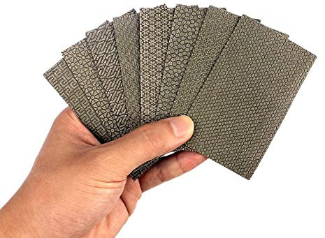 2 hojas de papel de lija de diamante galvanizado, papel de lija abrasivo de grano 60 120 200 400 reemplazo abrasivo, 3706