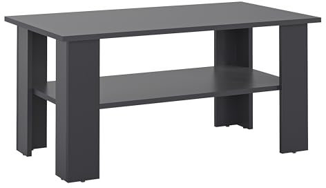 KOMTO Couchtisch Anthrazit Vienna - Wohnzimmertisch Modern Couchtisch Holz 90 x 50 x 43 cm Tisch Wohnzimmer Coffee Table Beistelltisch Sofatisch Kaffeetisch