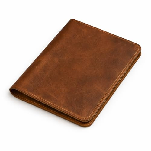 TheAntiq A5 Leder-Tagebuch, 14,6 x 21 cm, nachfüllbar, für große Moleskine, handgefertigtes Notizbuch aus Leder, A5-Cover, großes Leder-Tagebuch für Profis