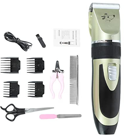 Tierhaarschneider, Wiederaufladbar, Geräuscharm, Unterstützt Plug-in-Nutzung, Tierhaarschneider-Set Für Hunde, Katzen, Kaninchen