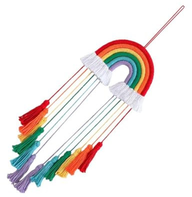 Zerodeko Elegante Wohndekoration Gewebt Regenbogen Wandbehang Makramee Wanddekoration Zum Aufhängen Basteln Zufällige Farbe