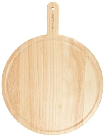 Sitram 715422 Planche à découper ronde en Bois, Plateau de Service rond, Planche de présentation des Aliments en bois d'Hévéa certifié FSC - Forme ronde Ø 36 cm H 1.5 cm