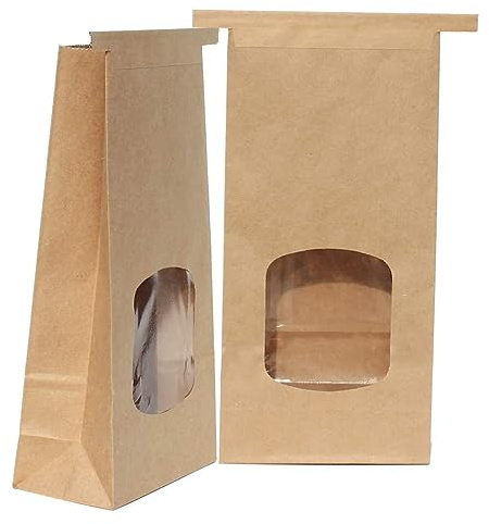 Barrette de Fermeture Sachet Kraft Alimentaire 100 Pcs avec Noyau en Fer | Ruban Papier Brun, Clips de Fermeture pour Aliments, Paquet Pain et Sachets Refermables