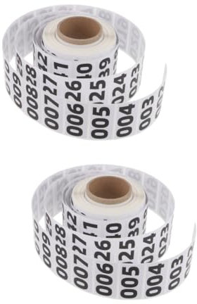 VILLCASE 2 Rollen Aufkleber Kreisetiketten selbstklebende Nummernschilder Organisation Datum inventaretiketten zahlen sticker kennzeichen runde nummerierte Abziehbilder Inventarabziehbilder