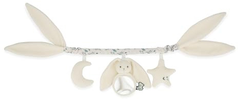 KALOO - Chaîne d'activités Bébé - Idéal Poussette, Lit, Cosy - Longueur 40cm - Arche D'activités Lapinoo pour Bébé avec Hochet - Coloris Crème - Dès la Naissance - K218023