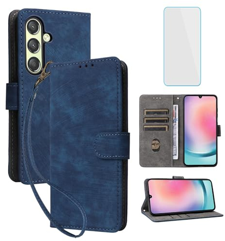 IUQXU RFID Wallet Phone Case for Samsung Galaxy S25 5G Blue