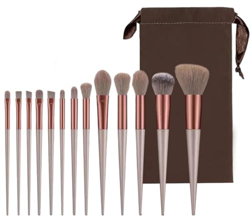 SJBAUTYO 13 pcs Professionelles Make Up Pinsel Set,Schminkpinsel Set Zum Verblenden Von Lidschatten,für Stiftung Blush Concealer Lidschatten und Augenbrauen Pinsel Rosa