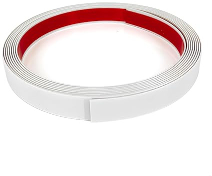 Cyleibe Bande de bordure autocollante en mélamine de 18 mm, 10 m, pour restauration de meubles, réparation d'armoire, panneaux en bois, ruban adhésif facile à faire soi-même, blanc, 18 mm x 10 m