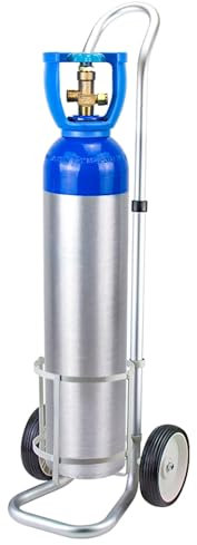 Generisch Höhenverstellbarer Gasflaschenwagen, Flaschengestell aus Aluminiumlegierung mit 2 Rollen für Pflegeheime, Kliniken, Fabriken, 14,6 cm (5,7 Zoll) Hochleistungs-Mobilitätslösung