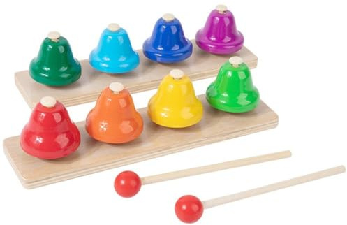 Glixoft Tischglocken Für Kinder – 8-töniges Buntes Metall-handglocken-Set Griff – Pädagogische Lehrinstrumente Für Kinder, Achtton-glockengeschenk Für Kinder