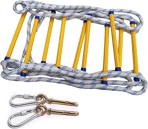 OYYMTE Notfall-Feuerleiter for Jugendliche und Erwachsene, Strickleiter, weiche Lange Strickleiter, Kletterleiter aus Kunstharz, kompakt und einfach zu verstauen(20m)