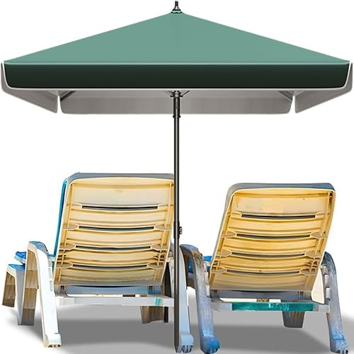 Ombrellone da giardino per esterni, rettangolare, 2 x 2 m, 1,8 x 2,2 m, 2,5 x 2,5 m, 2,2 x 2,8 m, 2,5 x 3,2 m, 3 x 3 m, verde scuro, protezione UV, resistente alle intemperie