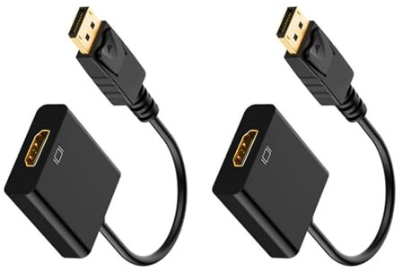 MHADBKH Adaptador DisplayPort a HDMI macho a HDMI hembra para transmisión de vídeo de sonido resolución 1080P
