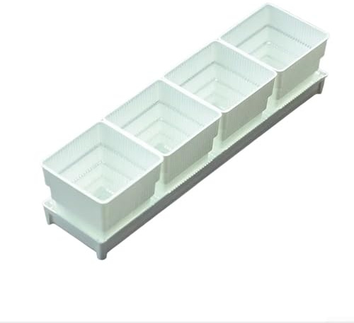 GLFLOW Set di vasi da fiori in plastica per davanzale, con vassoio, fioriere traspiranti per interni, erbe, verdure, kit di giardinaggio domestico (10 cm)