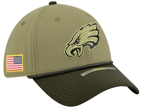New Era 39Thirty NFL25 STS Eagles Cap Basecap Baseballcap Curved Brim Fullcap Damen/Herren - Hinten geschlossen, mit Schirm Frühling-Sommer Herbst-Winter Frühjahr Sommer Herbst Winter - L/XL (58-61