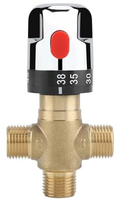 Thermostatic Mixing Valve Brass Pipe Thermostat Faucet Thermostatic Mixing Valve 3-Way Bathroom Water Temperature Control